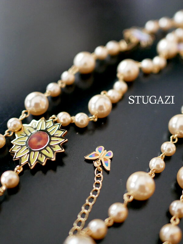 【在庫処分】STUGAZI スガジ メンズ レディース ユニセックス シンプル ゴールド ブランド おしゃれ かわいい Elegant Adoration Necklace バタフライ 蝶 G-dragon Kris wu 着用ブランド ロングチェーン ロングネックレス 2連ネックレス 44583 1