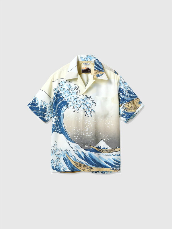SUN SURF サンサーフ アロハ シャツ アロハシャツ メンズ レディース ユニセックス 北斎 葛飾北斎 富嶽三十六景 神奈川沖浪裏 SPECIAL EDITION 和柄 半袖 東洋エンタープライズ 日本製 浮世絵 ハワイアンシャツ SS37651