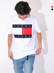 TOMMY HILFIGER JEANS トミー ヒルフィガー ジーンズ Tシャツ メンズ レディース ユニセックス 半袖 おしゃれ かわいい 綿 100％ 大きいサイズ カジュアル スポーツ ダンス TJ FLAG TEE フラッグ ペア リンクコーデ 78F0175