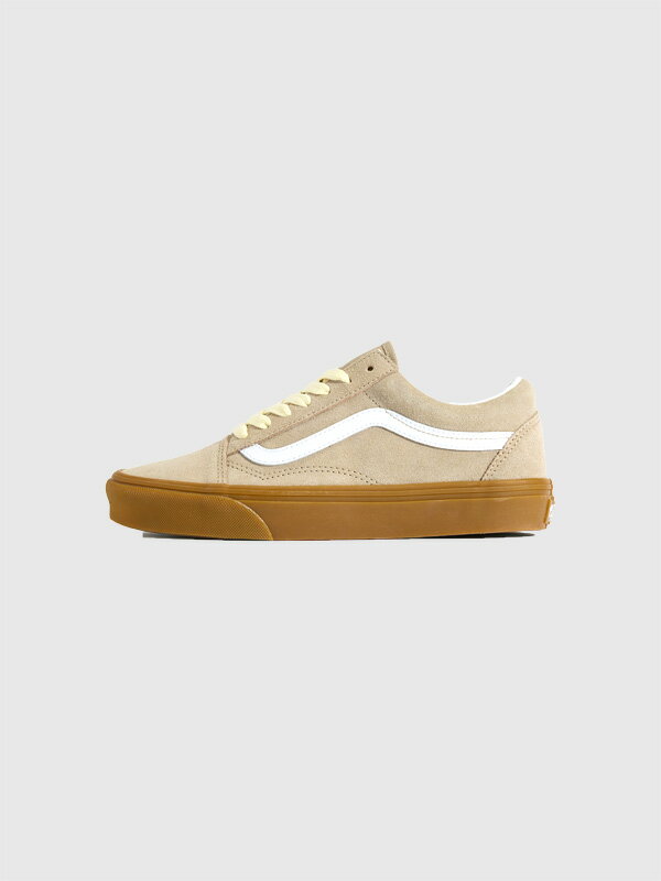 VANS ヴァンズ バンズ オールドスクール レザー スエード ガム アルミニウム ガムソール ベージュ VN000D6W1O3 Old Skool GUM ALUMINUM