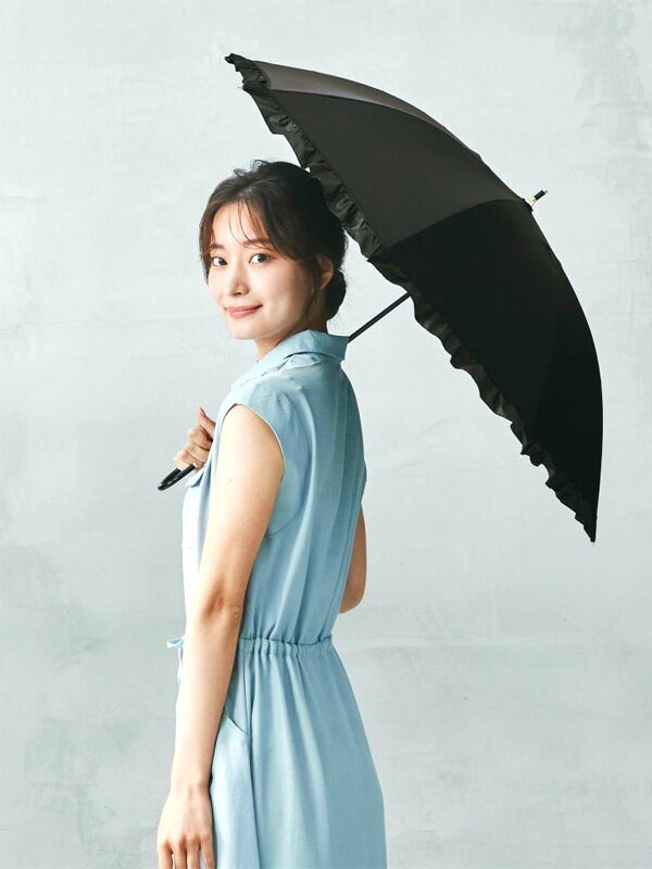 Wpc 日傘 レディース 傘 完全遮光 完全UVカット 長傘 かわいい おしゃれ 大人 可愛い 遮光 クラシックフリル フリル UVカット率100％ UPF50＋ 完全遮光日傘 紫外線対策 軽量 ブランド OL 社会人 大学生 ブラック ネイビー ラベンダー ベージュ 人気 81-11340