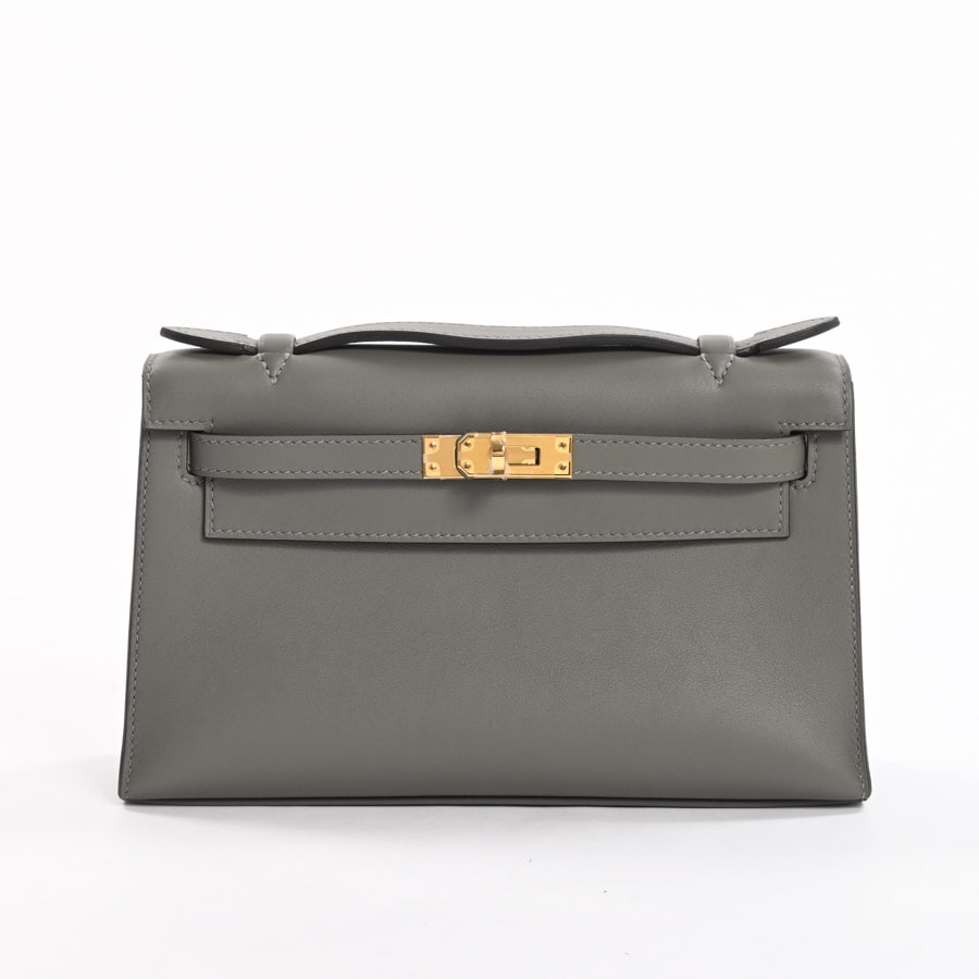 【未使用品】 エルメス ポシェットケリー ハンドバッグ ヴォースイフト グリメイヤー レディースのサムネイル