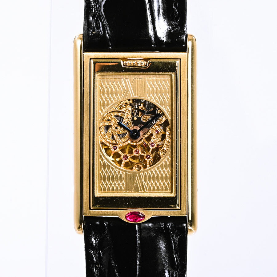 【中古】A品 カルティエ タンクバスキュラント 腕時計 W1524851 スケルトン メンズ