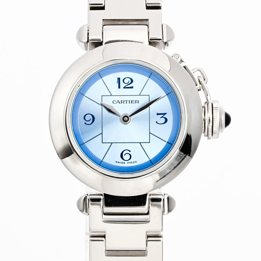 【中古】A品 カルティエ ミスパシャ 1st アニバーサリー 日本限定モデル 腕時計 W3140024 ブルー