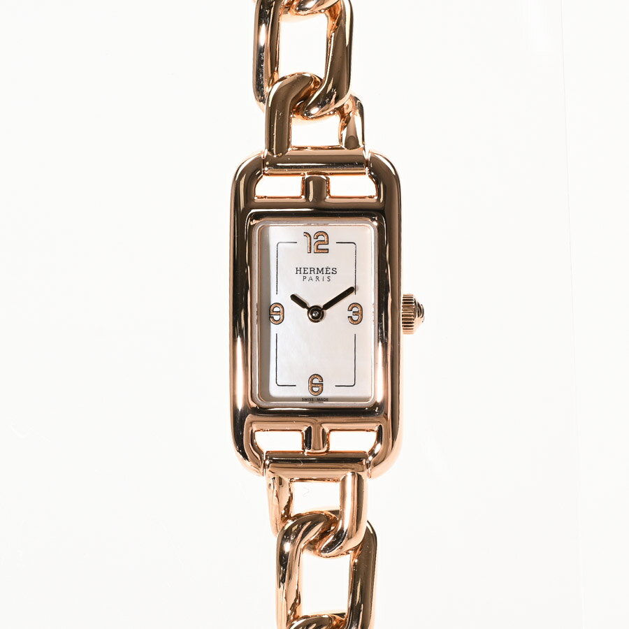 【中古】A品 エルメス ナンタケット PM 腕時計 NA2.170 ホワイトシェル レディース