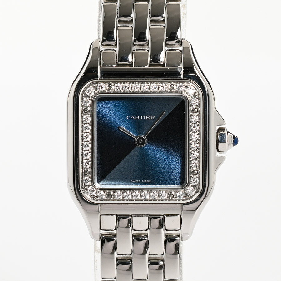 【中古】A品 カルティエ パンテール ドゥ カルティエSM 腕時計 W4PN0013 ブルー レディース