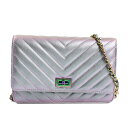 【中古】A品 シャネル 2.55チェーンウォレット チェーンウォレット パープル レディース