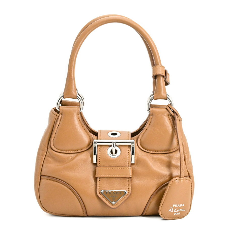 【中古】SA品 プラダ ムーンパテッドナッパレザーバッグ ショルダーバッグ 1BA381 ブラウン レディース
