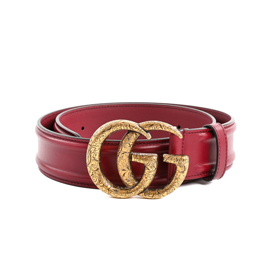 【中古】SA品 グッチ GGベルト ベルト 709964 ボルドー ユニセックス