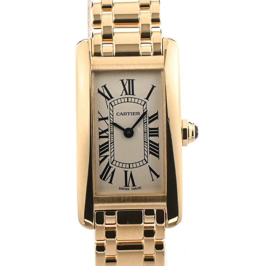【中古】A品 カルティエ タンクアメリカン SM 腕時計 W26015K2 ホワイト レディース