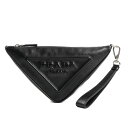 【中古】A品 プラダ トライアングルクラッチバッグ クラッチバッグ 1NE039 ネロ ユニセックス(4)