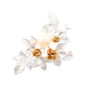 【中古】A品 パール ブローチ クリームパール10.1mm ダイヤ0.05ct チャーム:約W4xH5cm 14.5g レディース