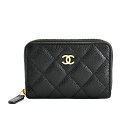 【中古】A品 シャネル クラシックジップコインパース コインケース AP0216 ブラック レディース