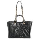 【中古】SA品 シャネル ドーヴィルMM トートバッグ AS3257 ブラック レディース