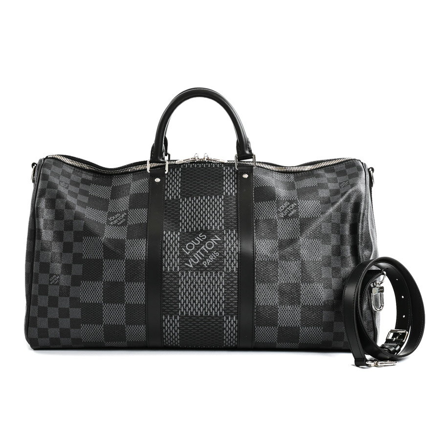 【中古】SA品 ルイヴィトン キーポルバンドリエール50 ボストンバッグ N50016 ブラック メンズのサムネイル