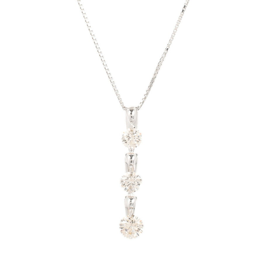 【中古】A品 ダイヤ ネックレス ダイヤ1.03ct 3.7g レディース