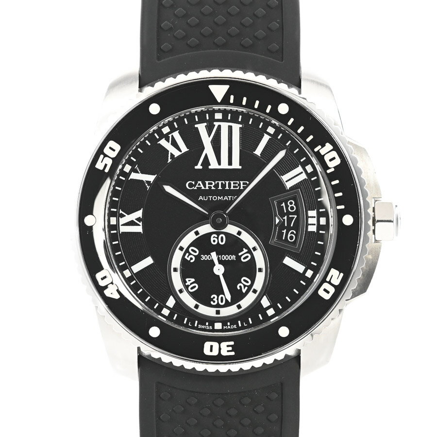 【中古】A品 カルティエ カリブル ドゥ カルティエ ダイバー 腕時計 W7100056 ブラック  ...