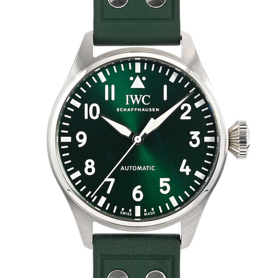 【中古】A品 アイダブリュシー ビッグパイロットウォッチ 43 腕時計 IW329306 グリーン メンズ
