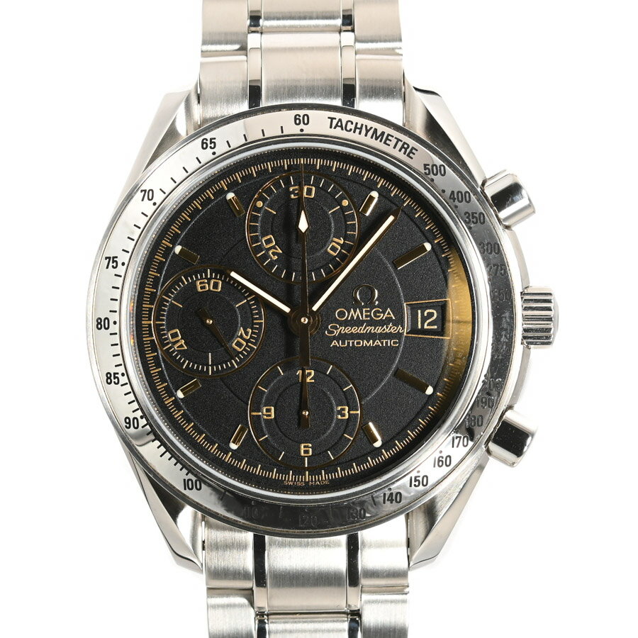 【中古】A品 オメガ スピードマスター デイト 日本限定 腕時計 3513-54 ブラック メンズ