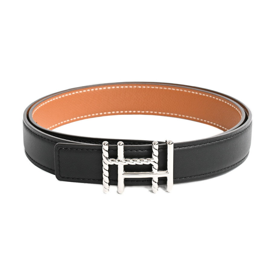 【未使用品】 エルメス Hオカレツイスト ベルト ブラック レディース