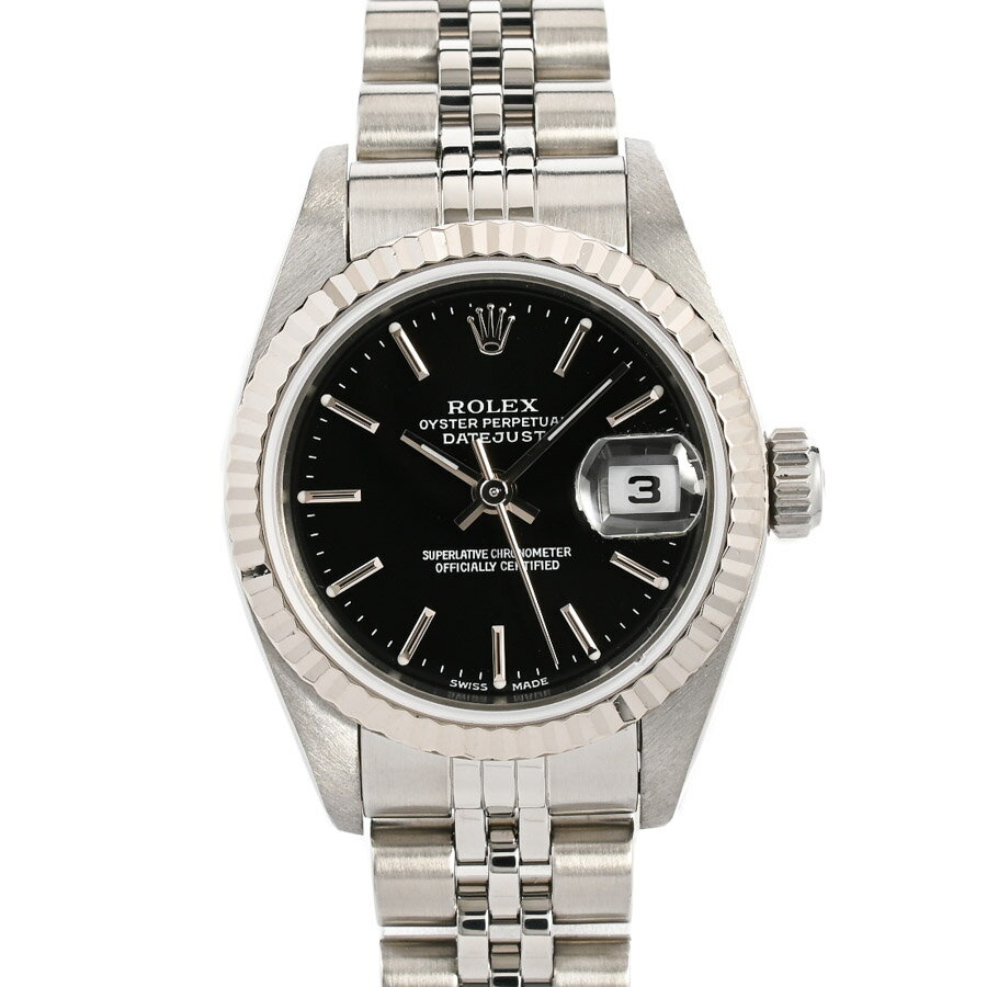 【中古】A品 ロレックス デイトジャスト 腕時計 79174 Y番 ブラック レディース