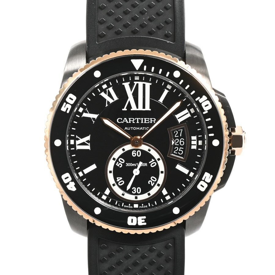 【中古】A品 カルティエ カリブル ドゥ カルティエ ダイバー 腕時計 W2CA0004 ブラック  ...