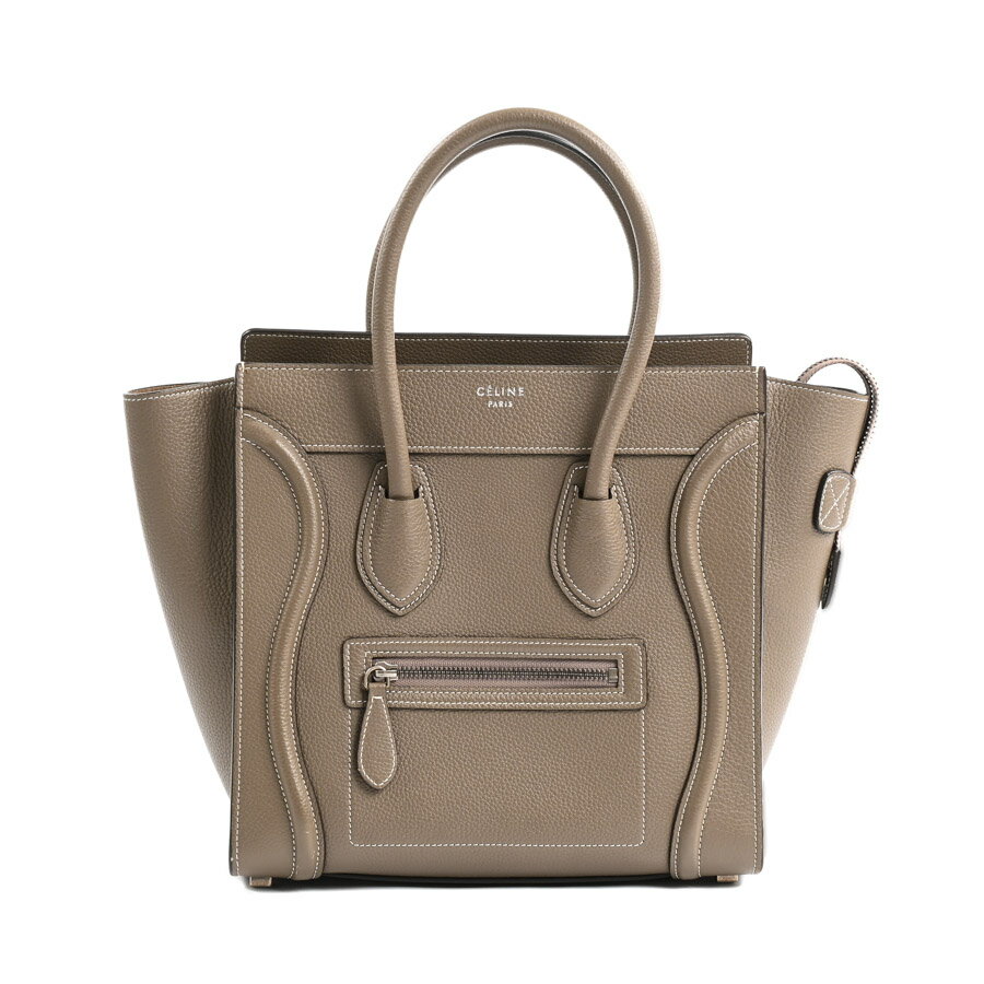 【中古】A品 セリーヌ ラゲージマイクロ ハンドバッグ 167793 グレージュ レディース