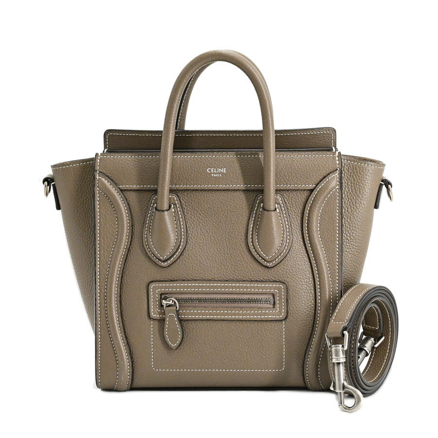 【中古】A品 セリーヌ ラゲージナノ ハンドバッグ 189243 グレージュ レディース