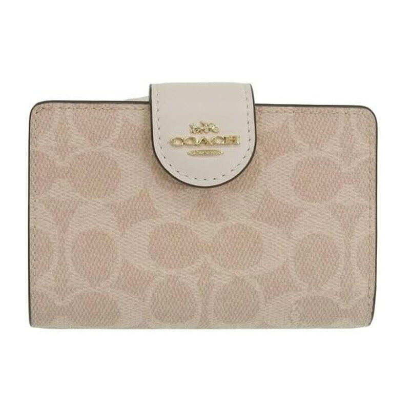 コーチ 二つ折り財布 レディース 財布 折り財布 アウトレット COACH FCW786 IMXDM シグネチャー ミディアム コーナー ジップ ウォレット サンド/チョーク