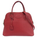 (4164) エルメス HERMES ボリード31 ハンドバッグ 2WAY 型押しレザー レッド系 レディース □H刻印 2004年 ショルダー付 鍵付 【中古...