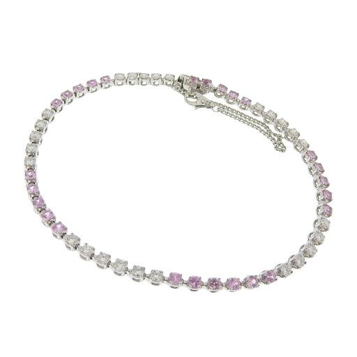 (4217) K18WG ホワイトゴールド ピンクサファイア 1.95ct ダイヤモンド 1.56ct ブレスレット レディース 【中古】 (4217) K18WG ホワイトゴールド ピンクサファイア 1.95ct ダイヤモンド 1.56ct ブレスレット レディース 【中古】