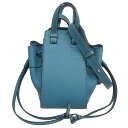 (4435) ロエベ LOEWE ハンモック ドローストリング アナグラム 2Wayショルダーバック ハンドバッグ グレインカーフ ブルー系 レディース 【中古...