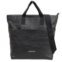 (4457) バレンシアガ BALENCIAGA エクスプローラー 2WAYバッグ ショルダーバッグ レザー ブラック メンズ 【中古】