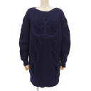 (4500) シャネル CHANEL 長袖 セーター ニット チュニック アンカー いかりマーク ウール×カシミア ネイビー レディース 36 【中古】
