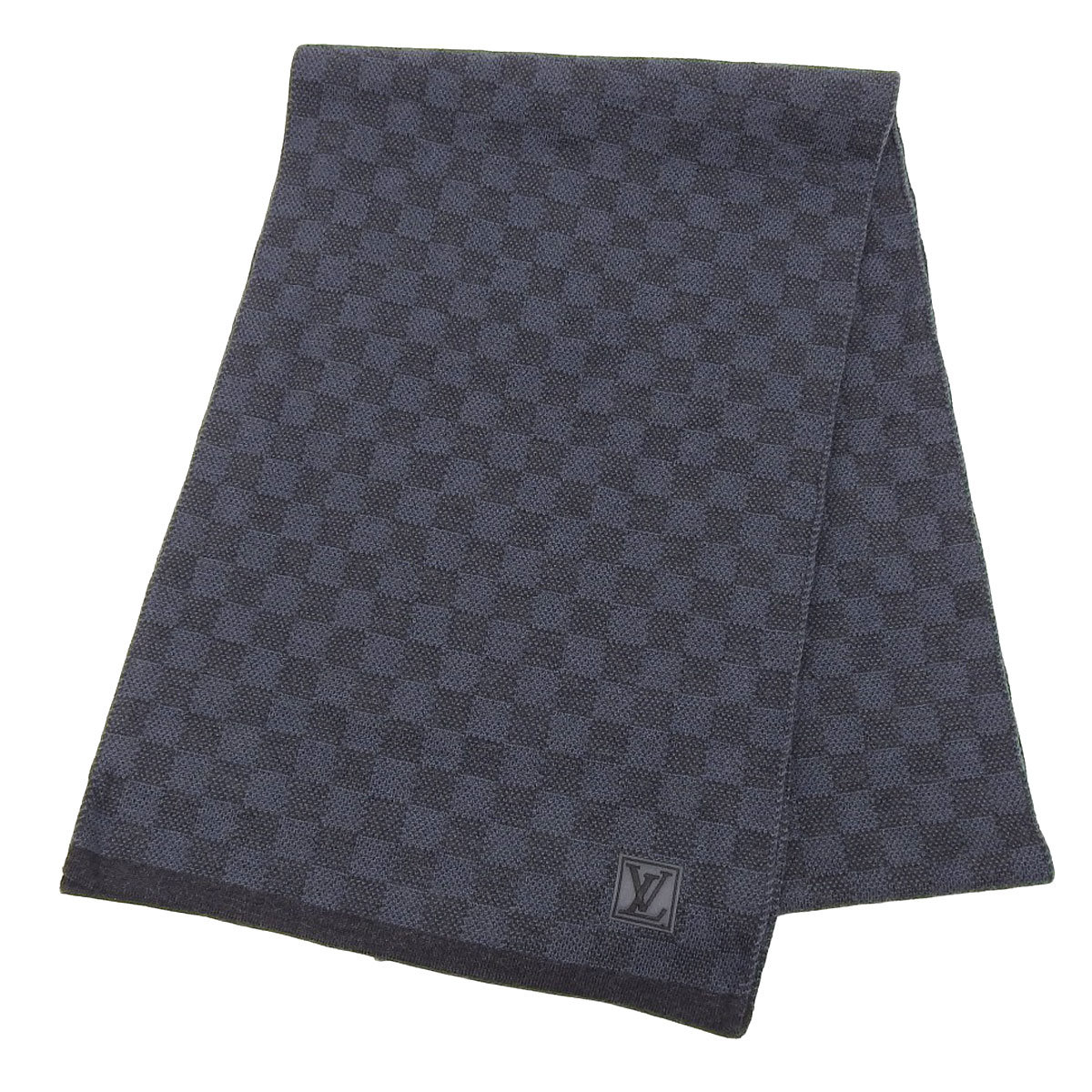 (8965) ルイヴィトン LOUIS VUITTON ダミエ グラフィット マフラー ウール メンズ レディース M70030 【中古】