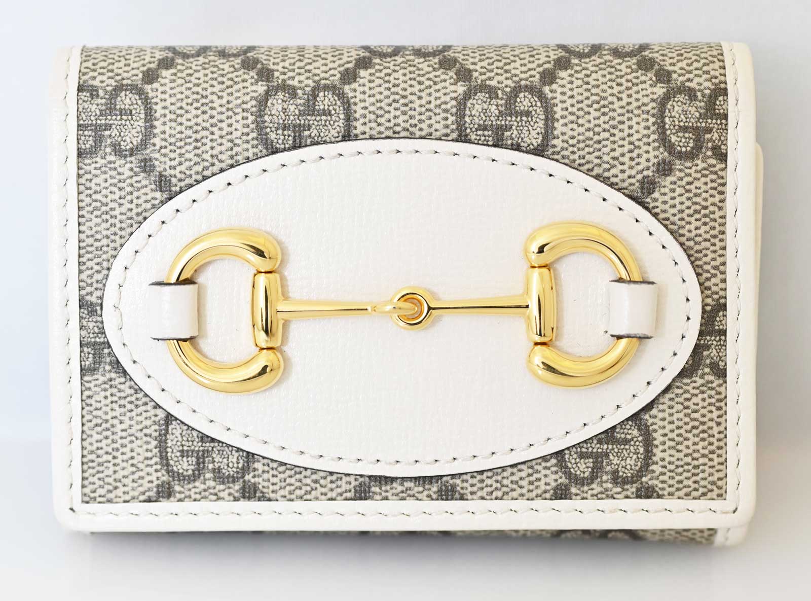 (7433) 【グッチ】　グッチ　GUCCI ホースビッド　GGスプリーム　三つ折り財布　ミニ　コンパクト財布　［財布］　【中古】のサムネイル