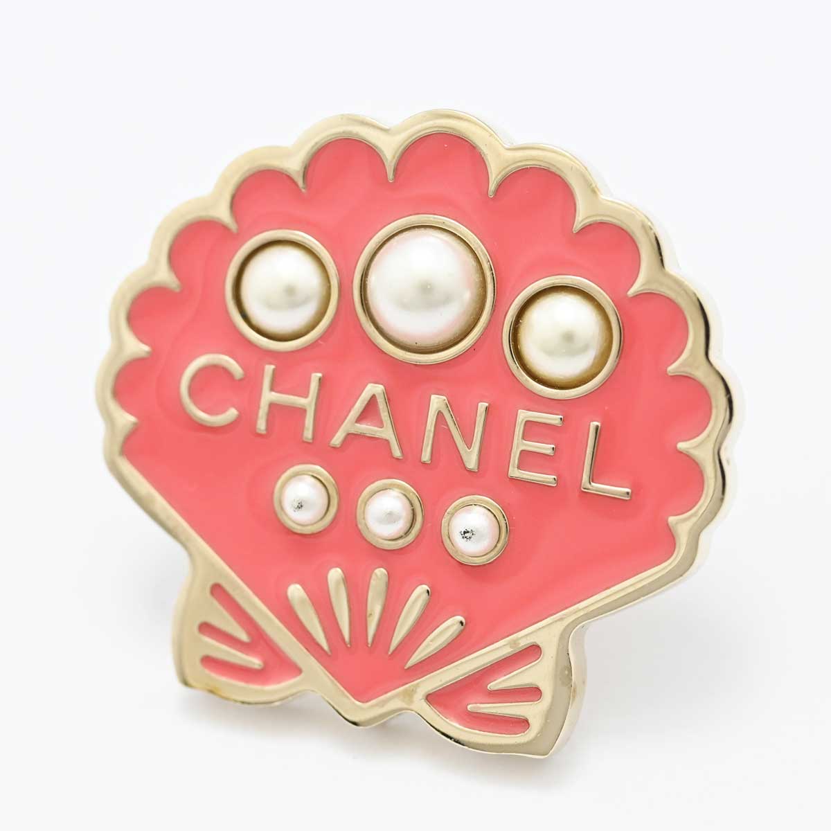 (3300) シャネル CHANEL 貝殻モチーフ ピンクブローチ フェイクパール B17C 【中古】