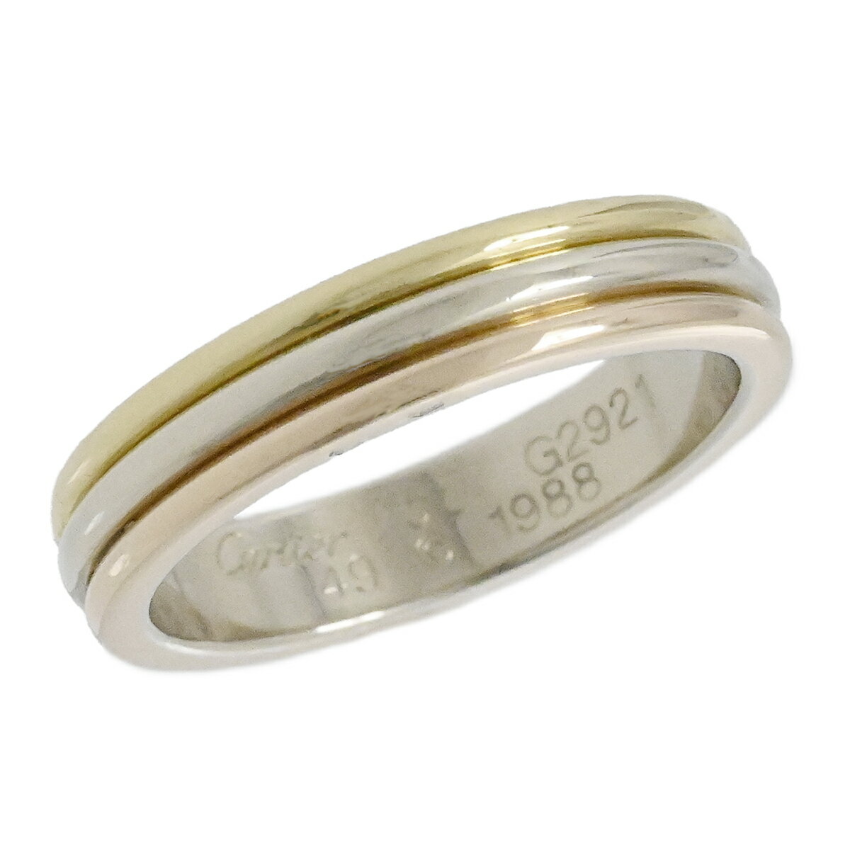 Rakuten - (2000) カルティエ CARTIER 750YG PG WG イエローピンクホワイトゴールド スリーカラー トリニティ サイズ51 レディース 【中古】