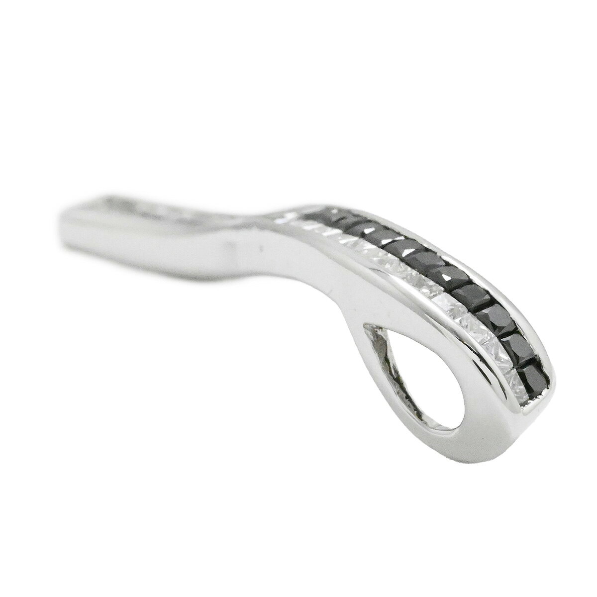 (2107) K18WG ホワイトゴールド ダイヤ 1.16ct ブラックダイヤ ペンダントトップ ...