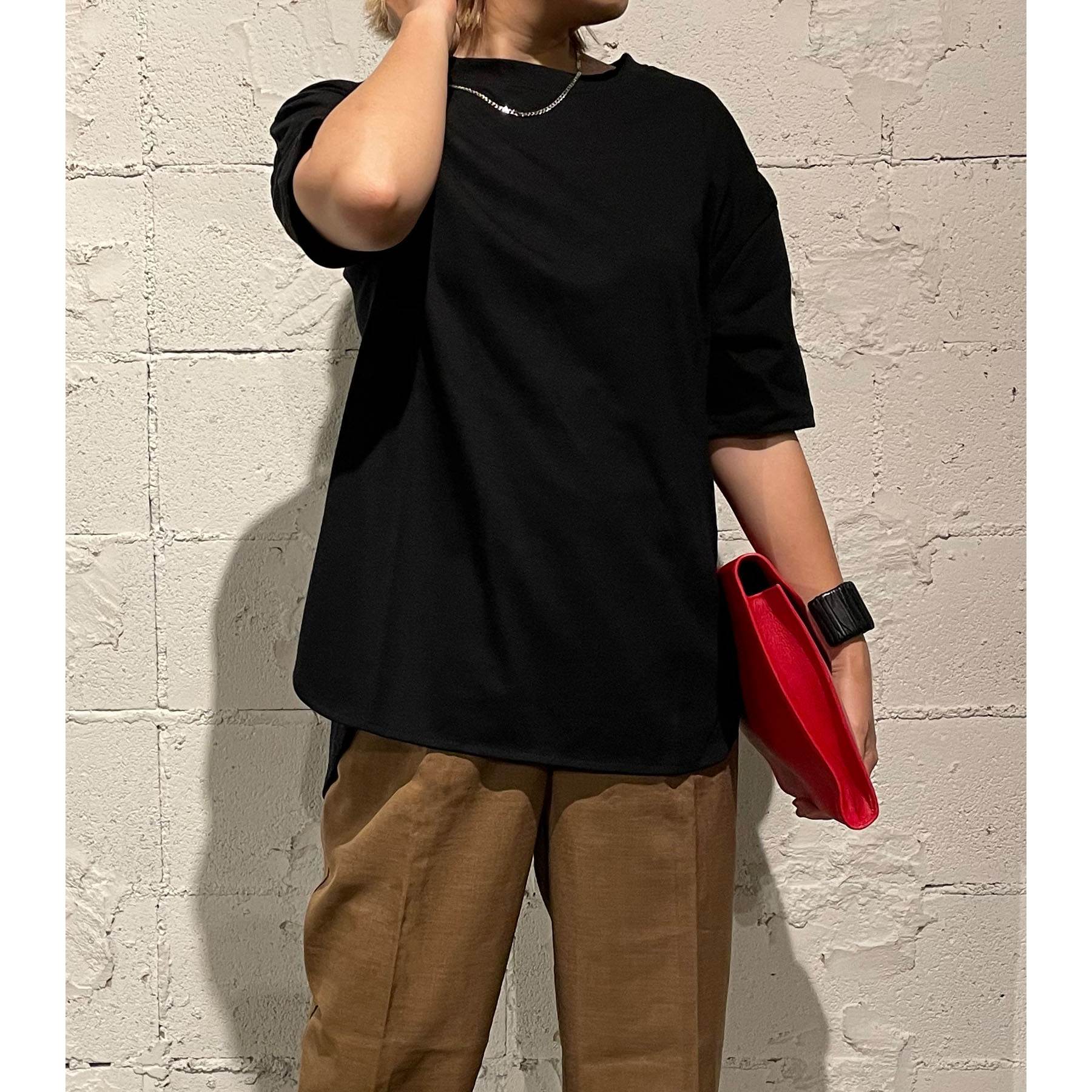 Rakuten - Tシャツ レディース 半袖 前後差 サイドボタン サイドスリット 大きいサイズ M L ゆったり 体型カバー 部屋着 ファッション 春 夏 30代 20代 40代 50代