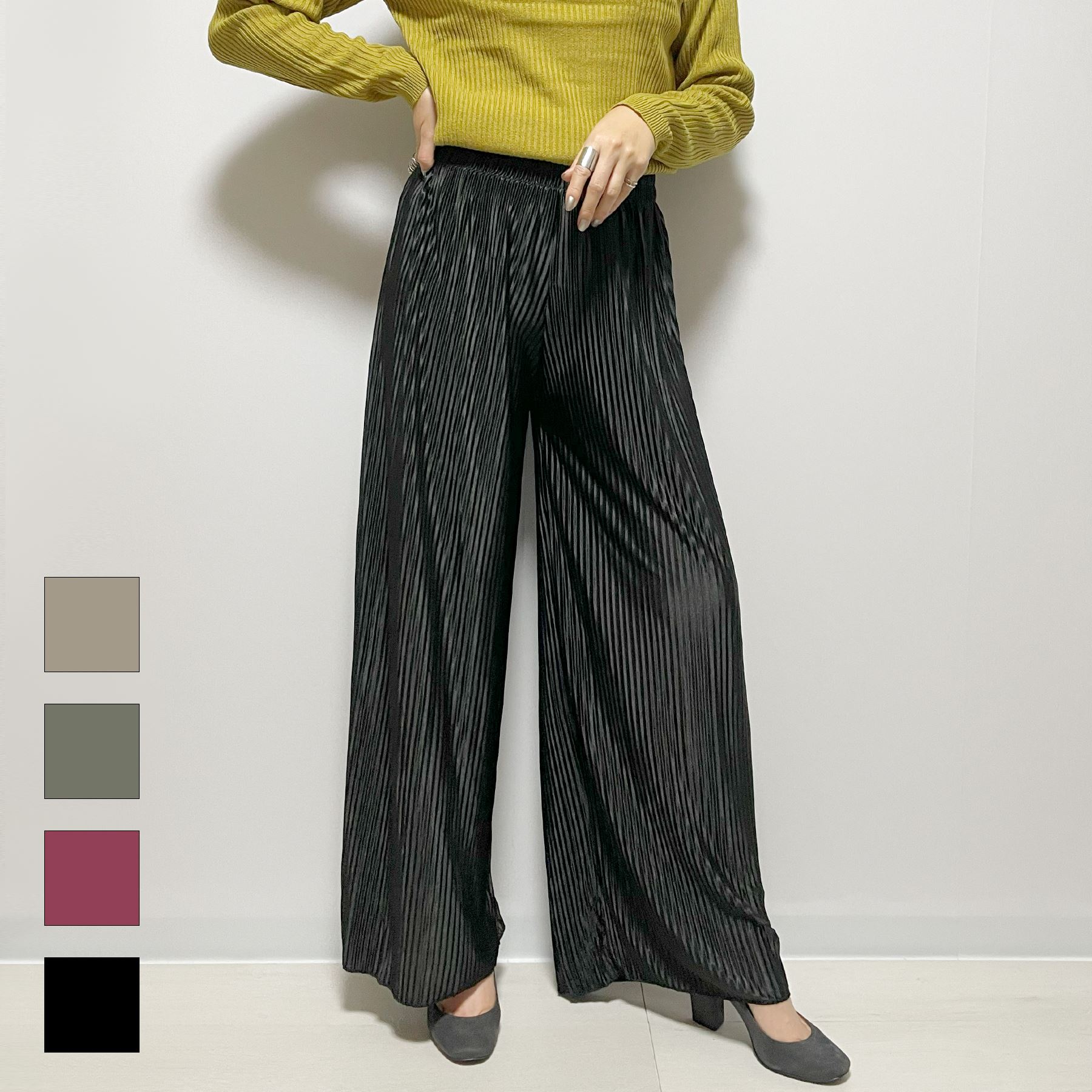 楽天市場】サテンプリーツ パンツの通販 