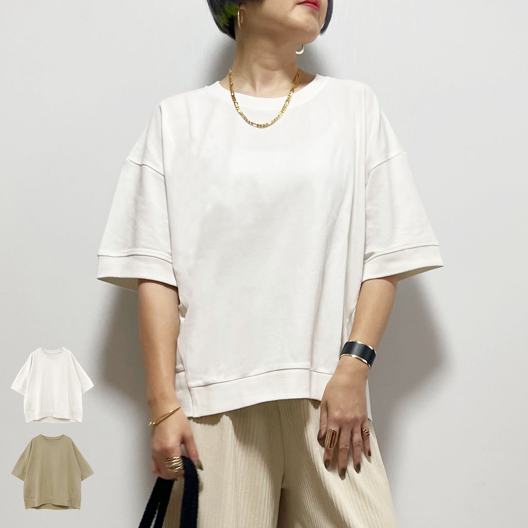 乐天商城 - プルオーバー レディース 半袖 春 夏 カノコ ギャザー 大人 体型カバー ゆったり 20代 30代 40代 50代