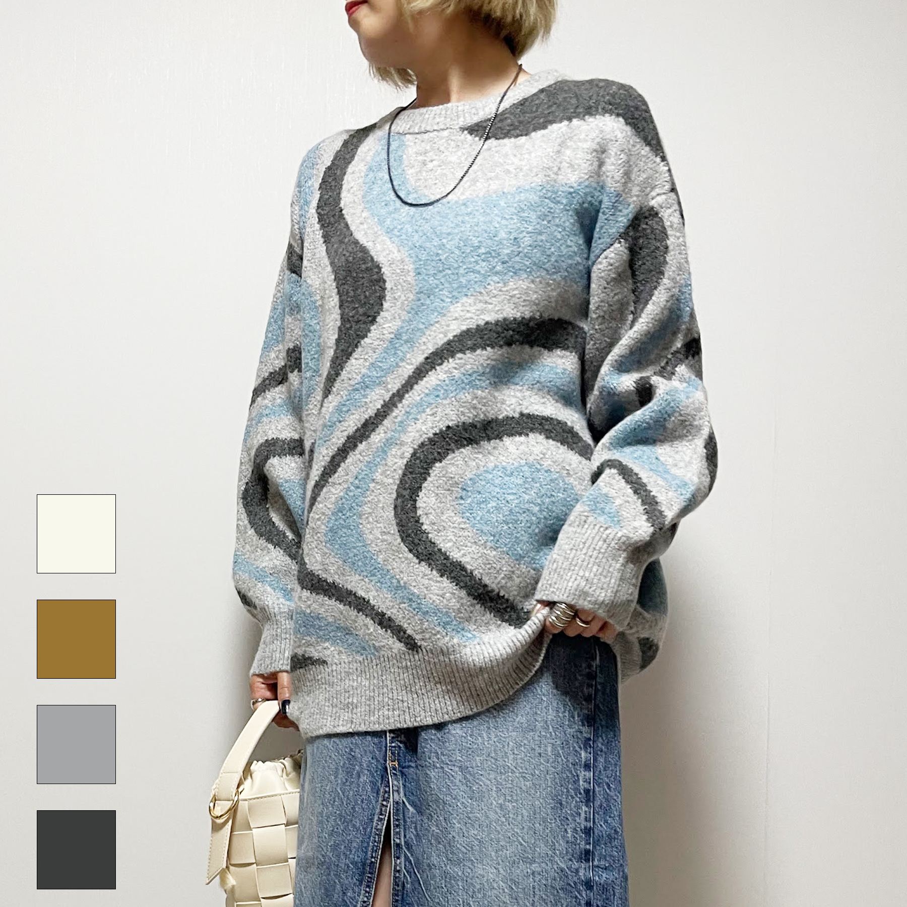 ＼SALE60%OFF／ニット レディース 秋 冬 マーブル モヘア プルオーバー 大人 体型カバー ゆったり 20代 30代 40代 50代