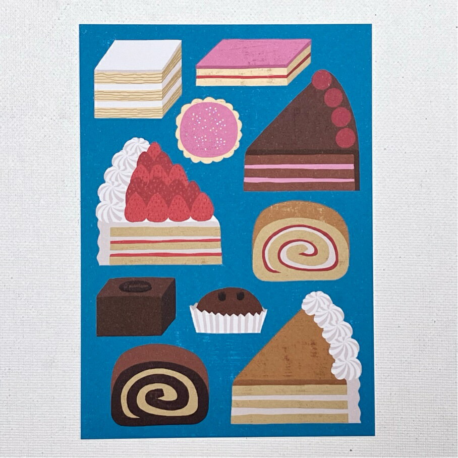 フィンランド　Kehvola Design　ケフボラデザイン　 Timo M&#228;ntt&#228;ri ティモ・マンッタリ　北欧　ポストカード　Leivokset　ペストリー　お菓子