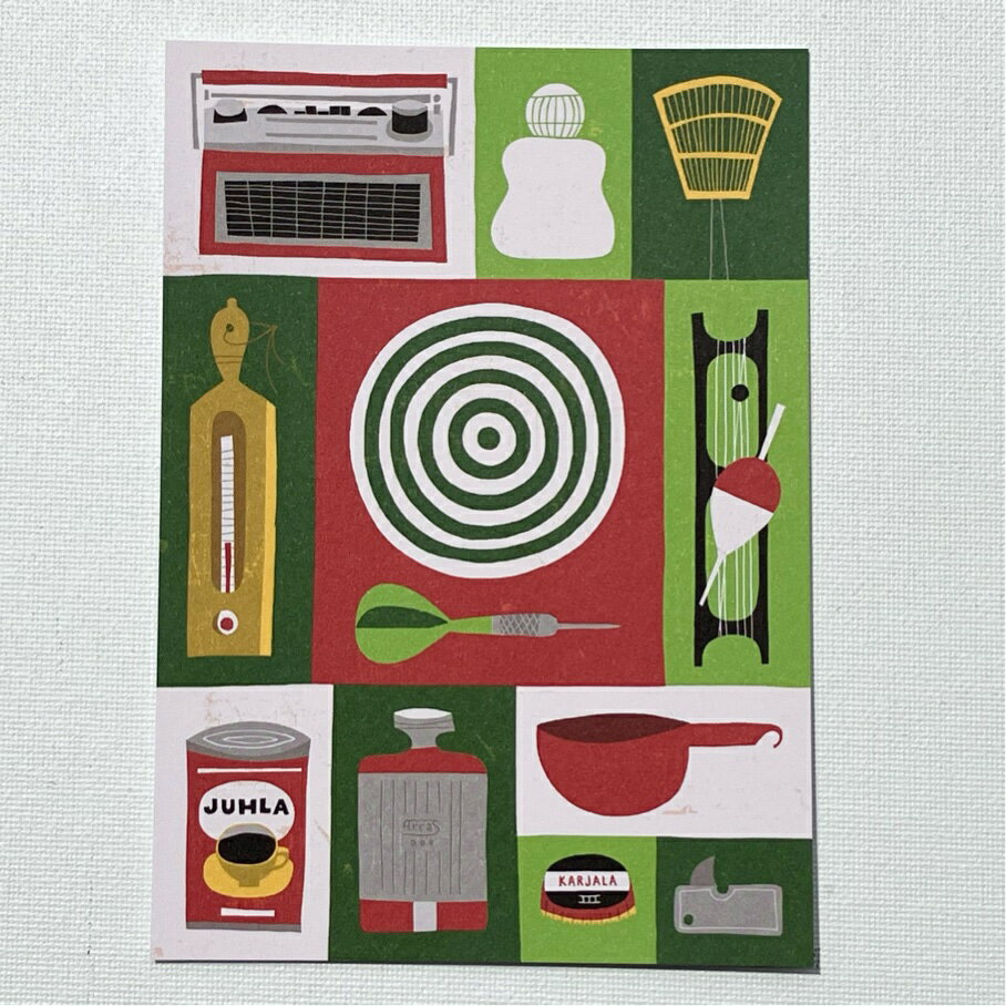 フィンランド　Kehvola Design　ケフボラデザイン　 Timo M&#228;ntt&#228;ri ティモ・マンッタリ　北欧　ポストカード　Tikka　ダーツ