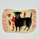 MiW style moritaMiW ポストカード 「黒犬チョークと赤斑犬のテン」 イヌ