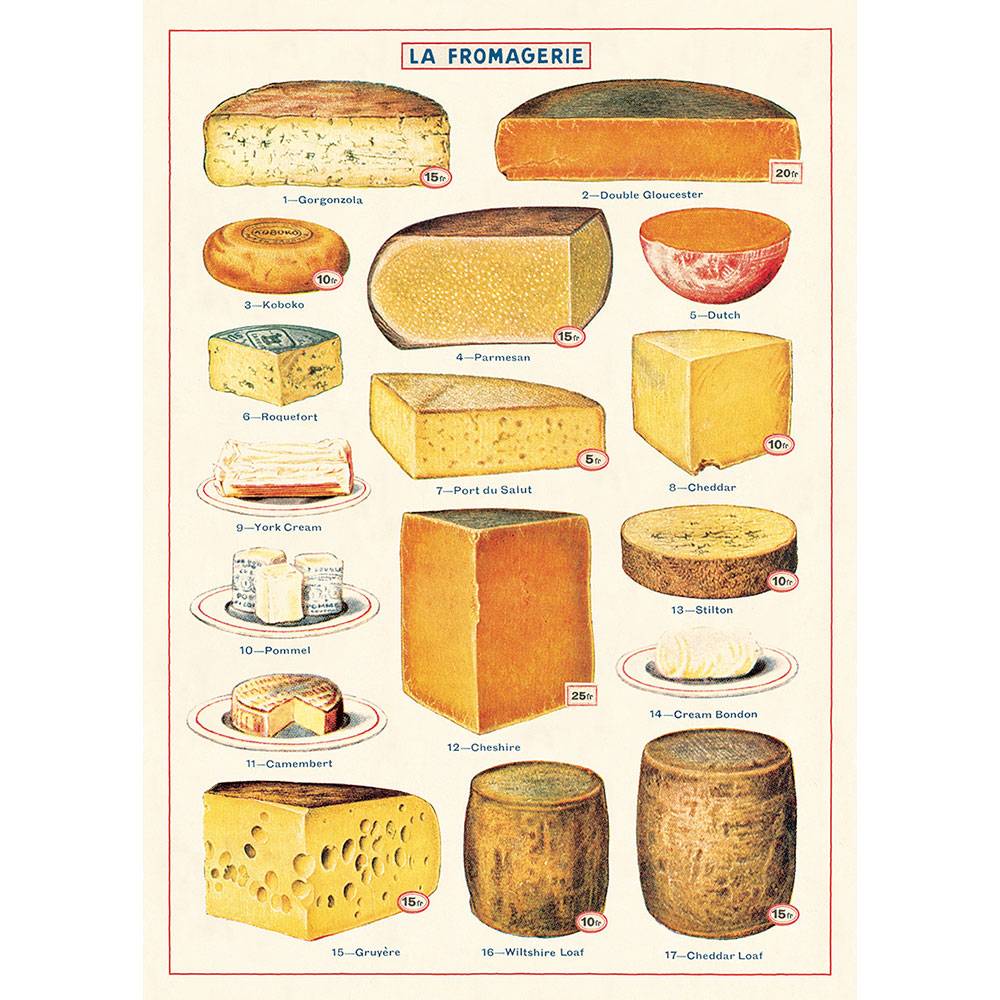 アメリカ CAVALLINI　カヴァリーニ　ラッピングペーパー　ポスター　チーズ　Cheese