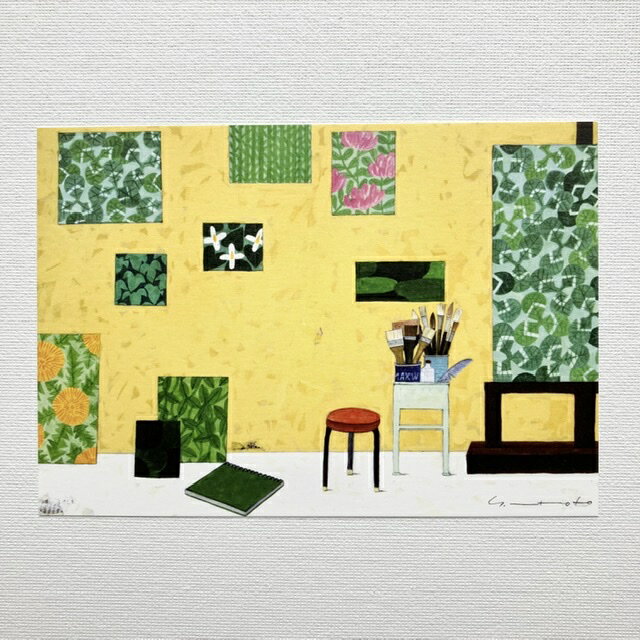 Yoko Matsumoto　マツモトヨーコ　ポストカード　植物画　画材　イーゼル　スツールのサムネイル