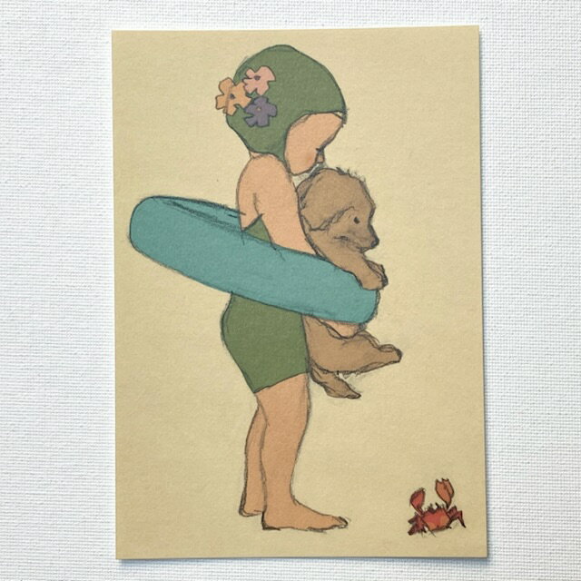 Susumu Fujimoto 藤本 将 Aiken Drum エイキンドラム 女の子 子犬 浮き輪 カニ