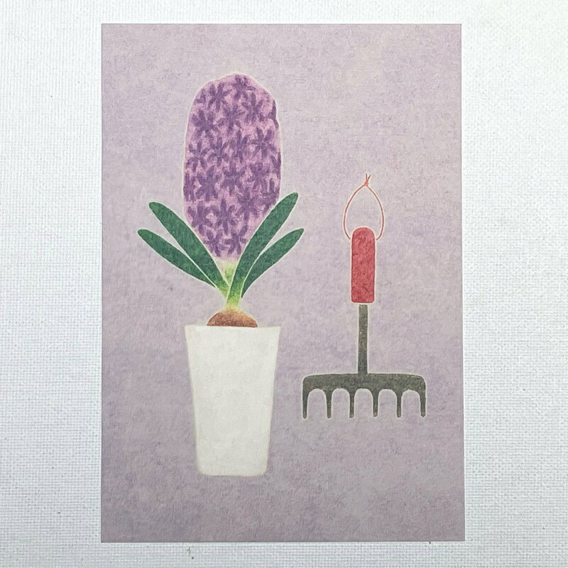 Eriko Ito　伊藤絵里子　ポストカード　ヒヤシンス　観葉植物　園芸　鉢　ガーデンレーキ　／イラストレーター　おしゃれ　絵はがき